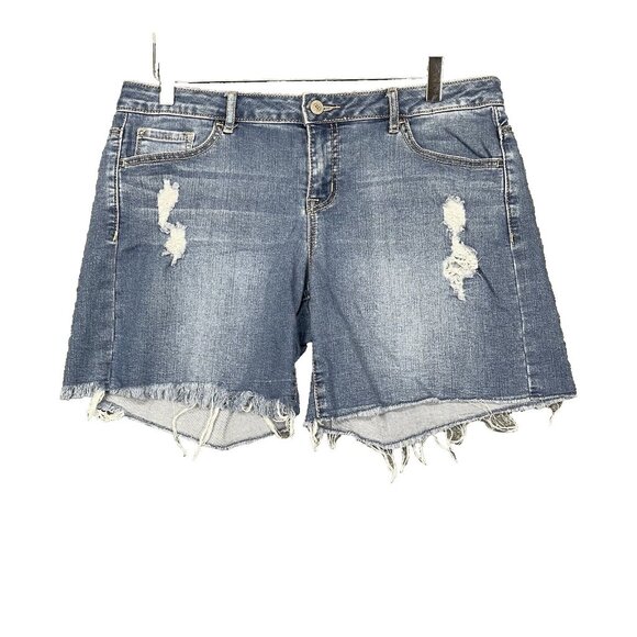 Altar’d State Shorts Womens 28 Blue Jeans Denim Cut Off Distressed Medium Wash - Picture 1 of 13